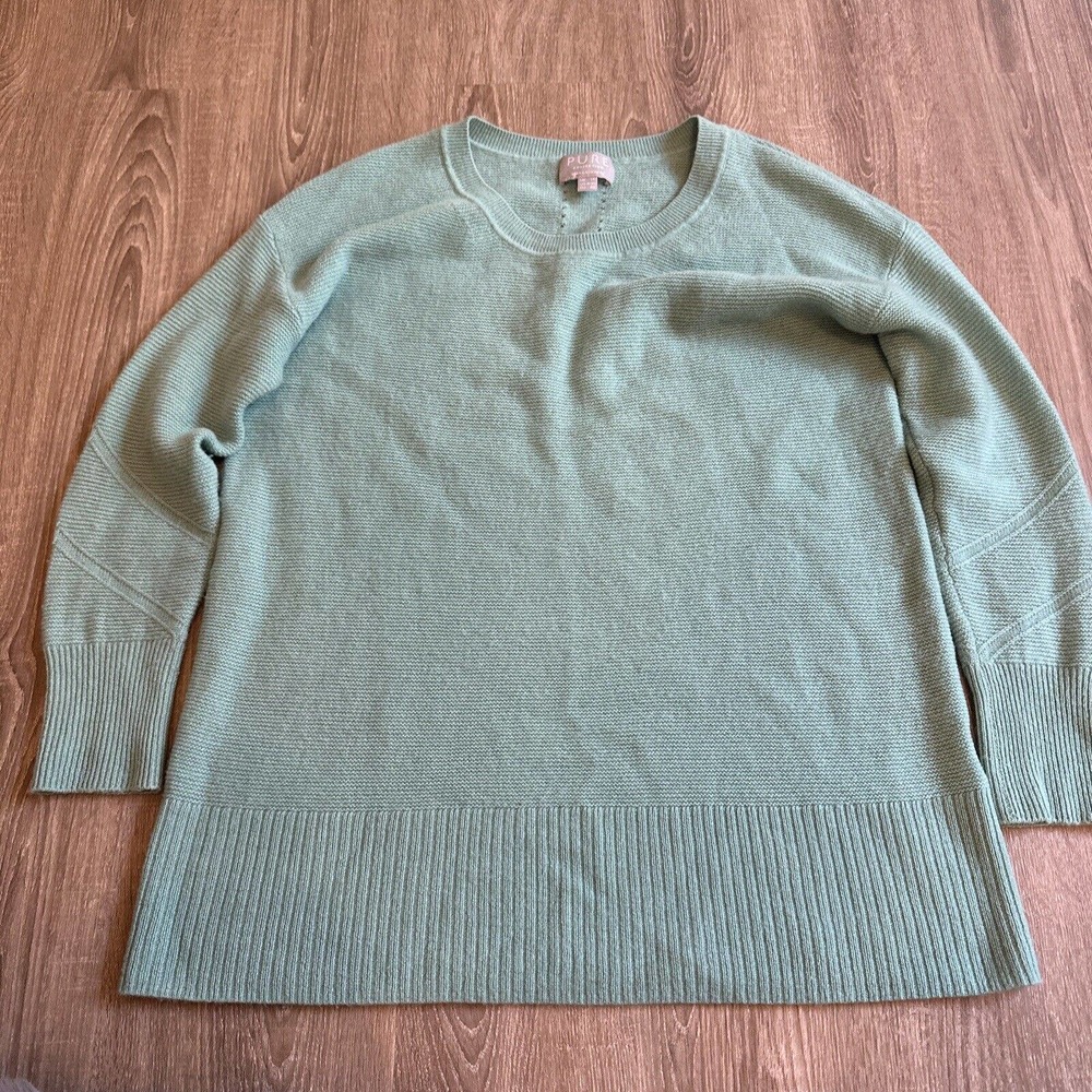 PURE Collection 100%‎ Cashmere Green Women's Pullover Sweater Sz 8/10